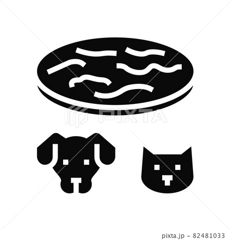 tapeworm animal disease glyph icon vector illustration 82481033