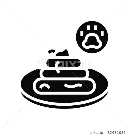 tapeworm in poo glyph icon vector illustration 82481085