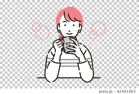 Person A woman drinking coffee and relaxing 82481863