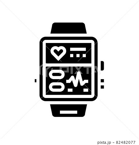 fitness bracelet electronic gadget glyph icon vector illustration fitness bracelet electronic gadget glyph icon vector illustration 82482077