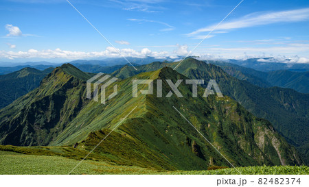 青空と谷川連峰の山並み 青空と谷川連峰の山並み 82482374