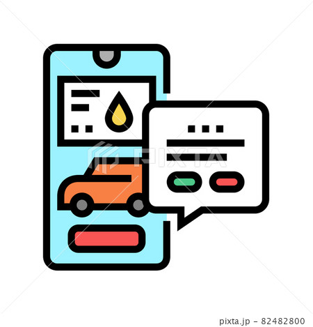 refuel car through phone application color icon vector illustration refuel car through phone application color icon vector illustration 82482800