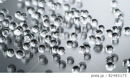 Macro shot of hydrogel balls in freeze motion. 82483173