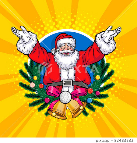 Wreath of christmas tree with Santa Wreath of christmas tree with Santa 82483232