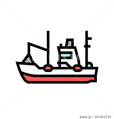 fishing boat color icon vector illustration 82483254