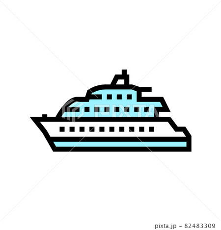 motor yacht boat color icon vector illustration motor yacht boat color icon vector illustration 82483309