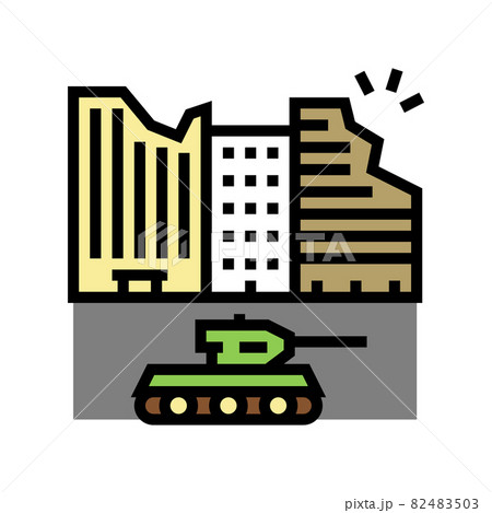 war destruction color icon vector illustration 82483503