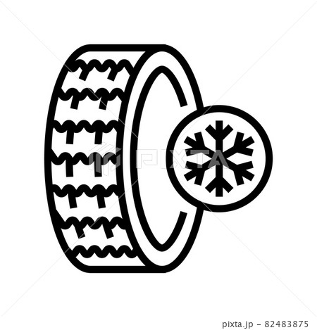 ice winter season tires line icon vector illustration 82483875
