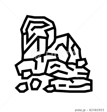 charcoal wooden line icon vector illustration charcoal wooden line icon vector illustration 82483955