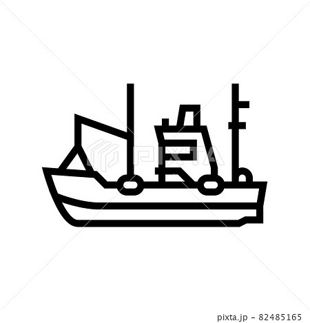fishing boat line icon vector illustration fishing boat line icon vector illustration 82485165