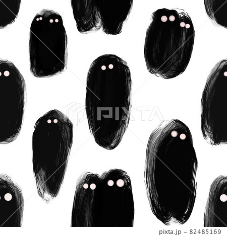 Halloween seamless pattern with Creepy Ghosts. Holiday background for gift paper Halloween seamless pattern with Creepy Ghosts. Holiday background for gift paper 82485169