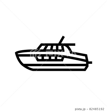 cabin cruiser boat line icon vector illustration cabin cruiser boat line icon vector illustration 82485192