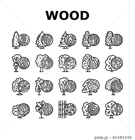 Wood Land Growth Natural Tree Icons Set Vector Wood Land Growth Natural Tree Icons Set Vector 82485349