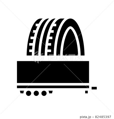trailer tires glyph icon vector illustration 82485397