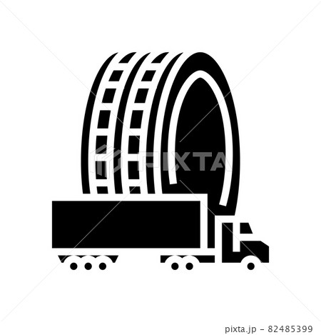 commercial truck tires glyph icon vector illustration 82485399