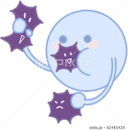 外敵やバイキンを掴んでは貪食しやっつける白血球 外敵やバイキンを掴んでは貪食しやっつける白血球 82485429