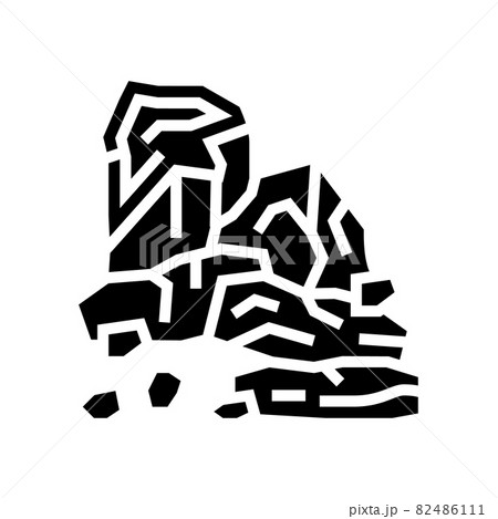 charcoal wooden glyph icon vector illustration 82486111