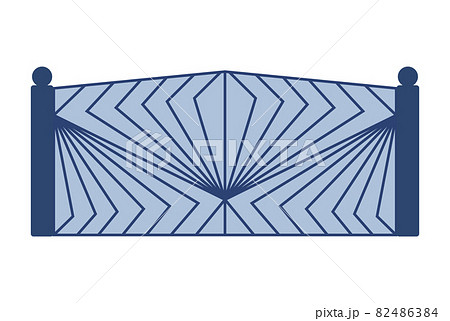 Metal cate fence. Illustration of decorative barrier. Outdoor protective architecture element 82486384