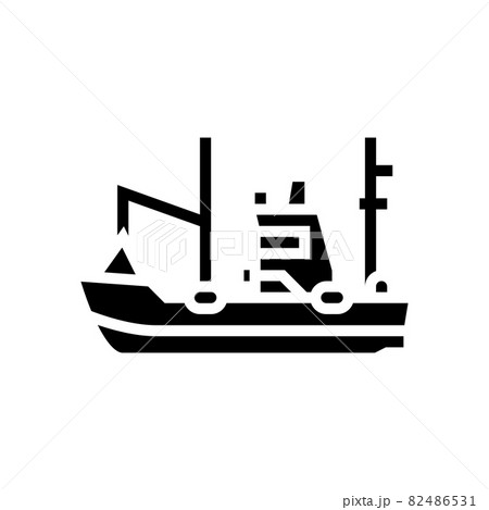 fishing boat glyph icon vector illustration 82486531