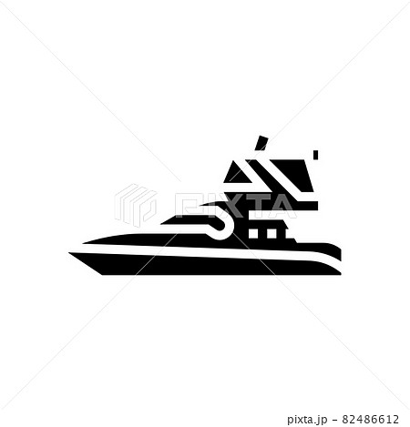 sedan bridge boat glyph icon vector illustration 82486612