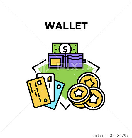 Wallet Accessory Vector Concept Color Illustration Wallet Accessory Vector Concept Color Illustration 82486797