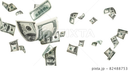 Us dollar bill. Washington American cash. Falling usd money background. 82488753
