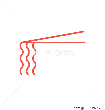 Chopsticks holding asian noodles vector icon 82492570