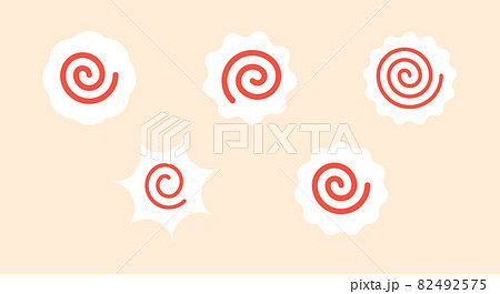 Narutomaki or kamaboko surimi vector icon 82492575