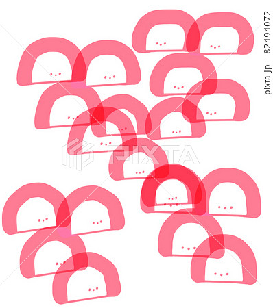 かまぼこ 蒲鉾 カマボコ 複数 いっぱい ゆるキャラのイラスト素材