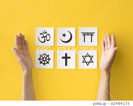 flat lay religious symbols. High quality and resolution beautiful photo concept 82494155