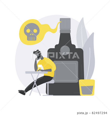Drinking alcohol abstract concept vector illustration. 82497294