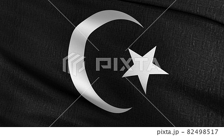 islamic flags crescent moon