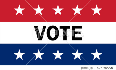 Vote flag in USA or The United States of America blowing in the wind. 3D rendering illustration of waving sign. 82498550