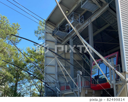 funicular with a red cable car 82499814
