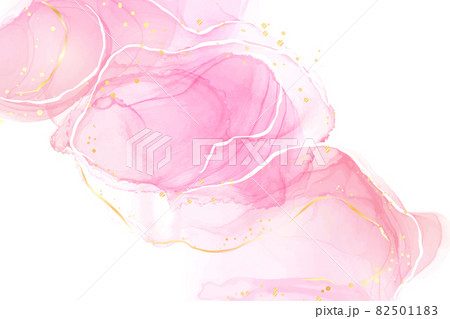 Pastel rose pink liquid watercolor background with golden cracks. Blush marble alcohol ink drawing effect. Vector illustration design template for wedding invitation, menu, rsvp Pastel rose pink liquid watercolor background with golden cracks. Blush marble alcohol ink drawing effect. Vector illustration design template for wedding invitation, menu, rsvp 82501183