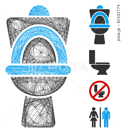Hatched Toilet Pan Vector Mesh 82502774