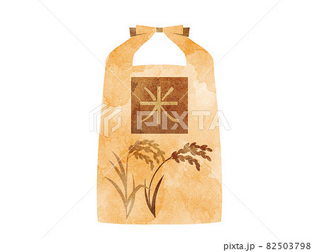 米袋をイメージしたイラスト(水彩風加工) 82503798
