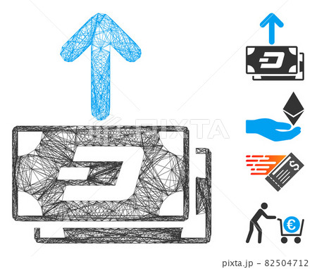 Net Dash Banknotes Pay Out Vector Mesh 82504712