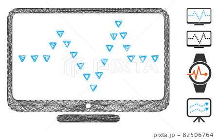 Net Monitor Dotted Pulse Vector Mesh 82506764