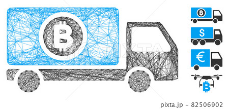 Network Bitcoin Delivery Truck Vector Mesh 82506902