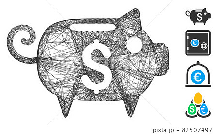 Network Piggy Bank Vector Mesh 82507497