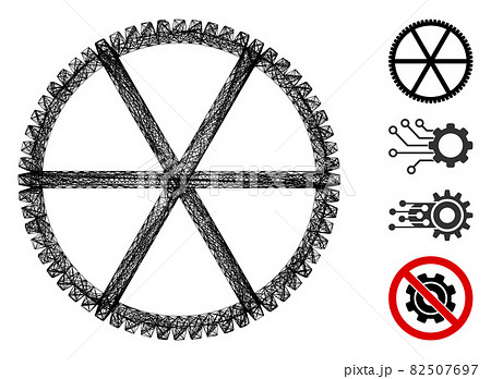 Hatched Clock Gear Vector Mesh 82507697