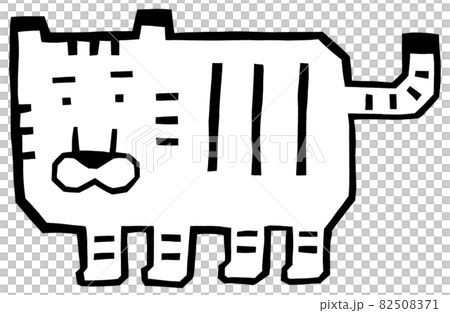 剪紙老虎簡約單色 剪紙老虎簡約單色 82508371