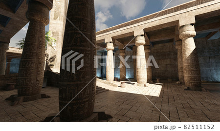 Egyptian Temple 3D Illustration Fantasy Old Kingdom Egyptian Temple 3D Illustration Fantasy Old Kingdom 82511152