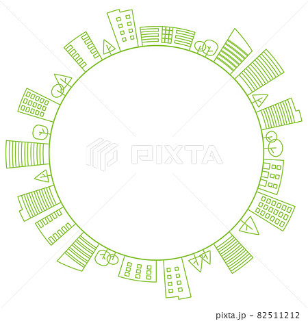 シンプルなビル群と入道雲のイラスト素材 シンプルなビル群と入道雲のイラスト素材