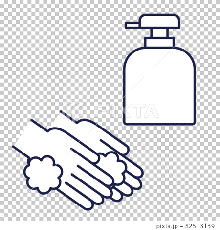 用肥皂洗手的插圖 82513139