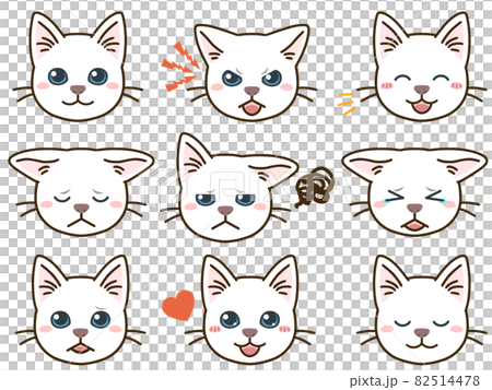 Cute Domestic Cat Facial Expressions Icon Stock Vector (Royalty Free)  1772648504