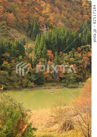 霧幻峡の渡し　紅葉 82517184