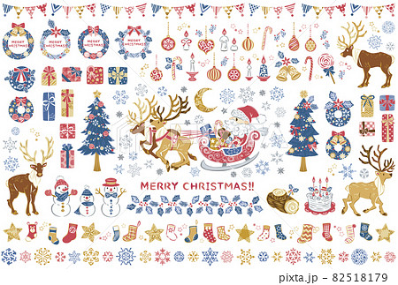 クリスマス　サンタクロース　アイコン　イラストセット 82518179
