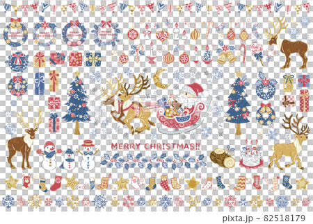 クリスマス　サンタクロース　アイコン　イラストセット 82518179